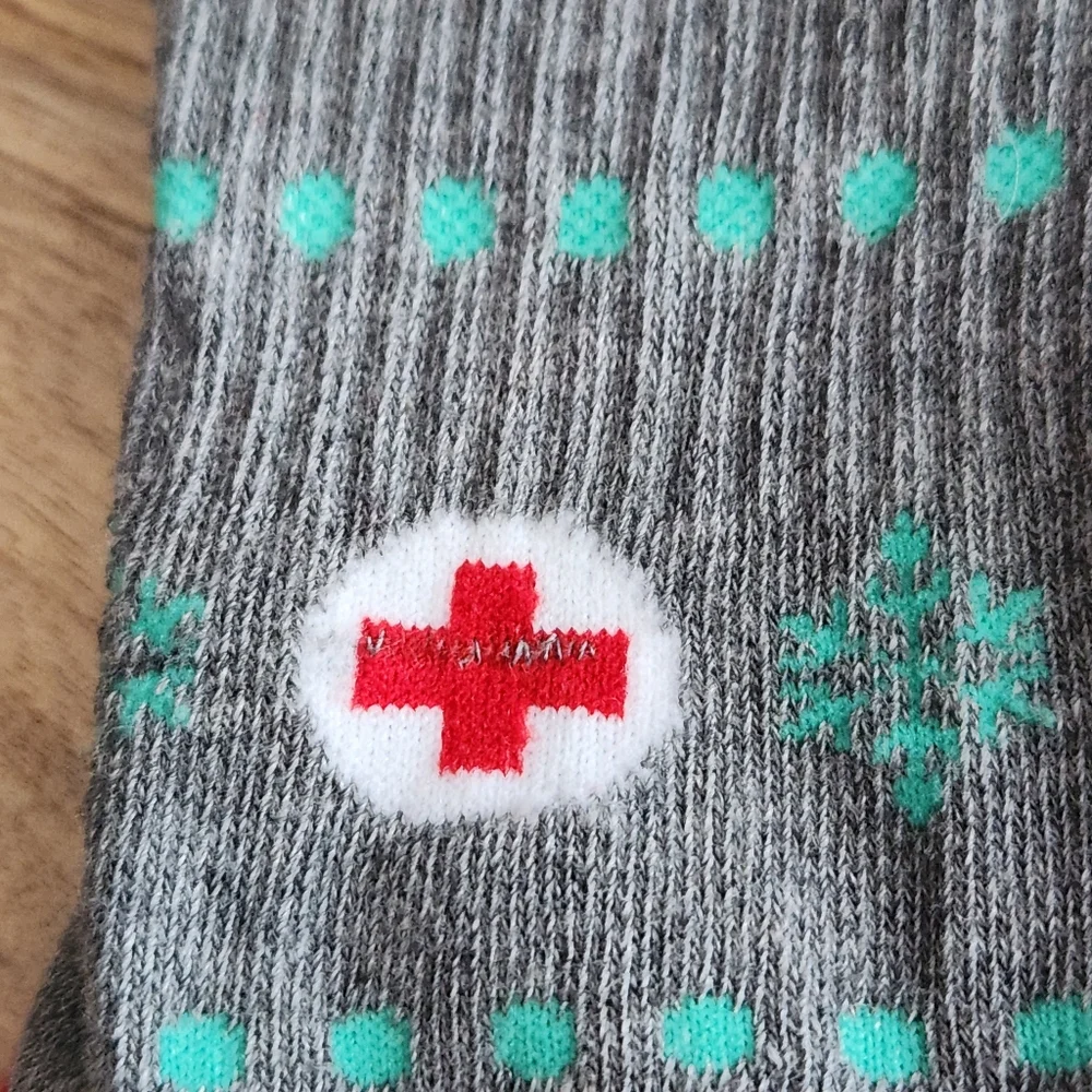 Friends Central Perk and American Red Cross Snowflake Socks